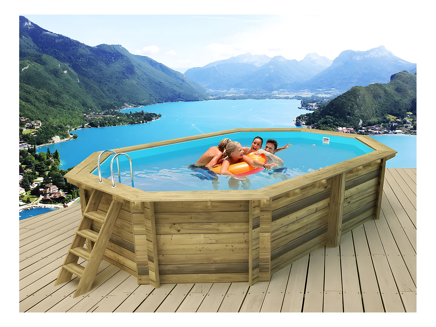 Piscine bois " Miami 130 " - 4.86 x 3.36 x 1.30 m