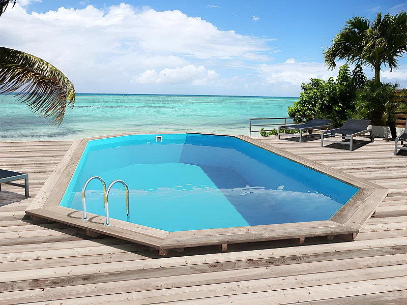 Piscine bois " Sao Paulo " - 6.57 x 4.07 x 1.20m