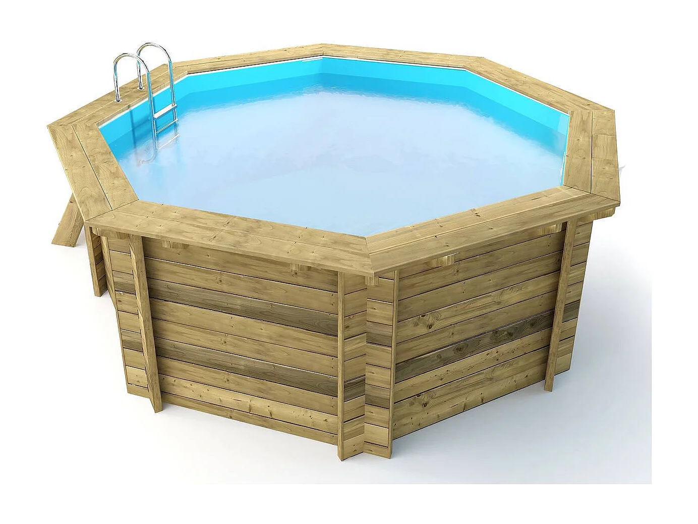 Piscine bois " Verona " - 5.10 x 1.20 m + Pompe à chaleur - Puissance 6.1 kW