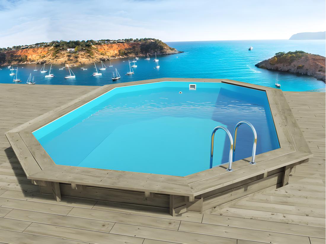 vente unique Piscine bois " Miami 120 " - 4.86 x 3.36 x 1.20 m