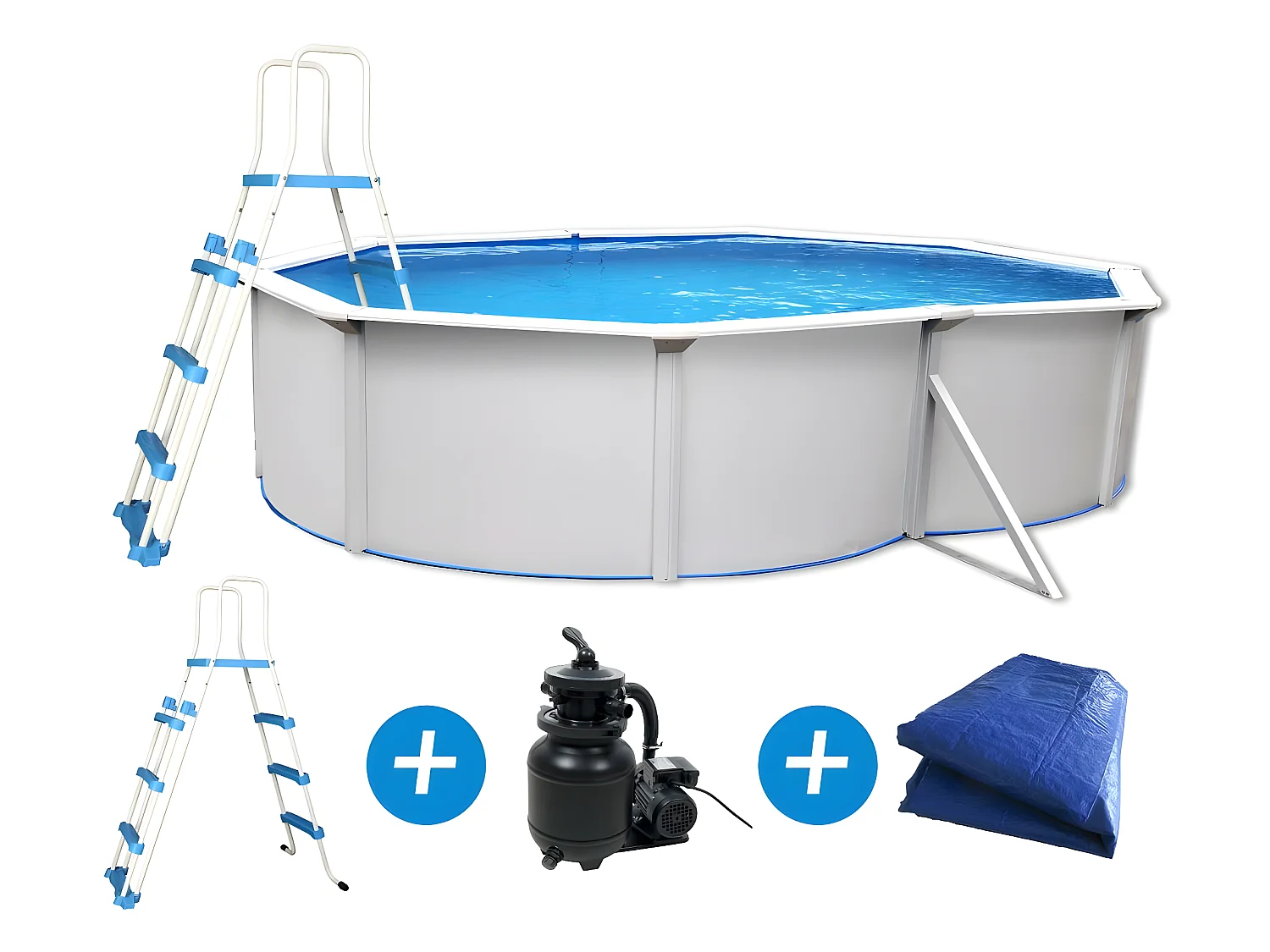Piscine acier "Caracas" - 4.90 x 3.60 x 1.2 m