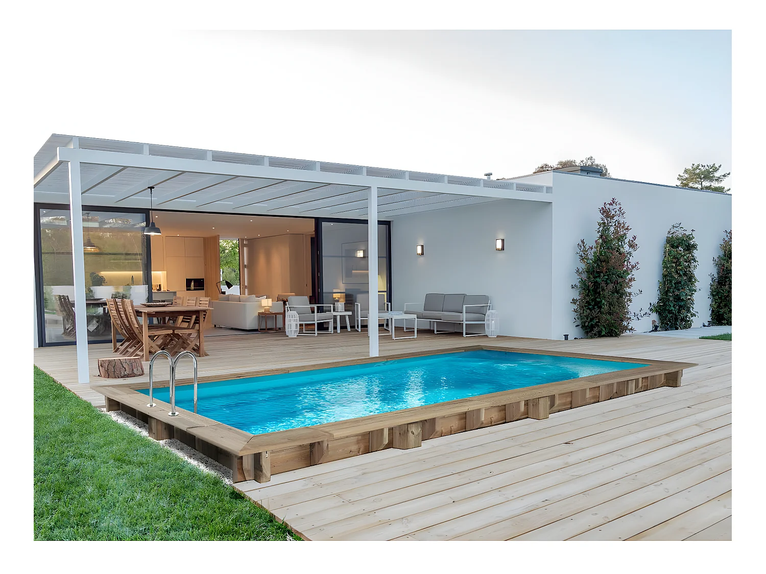 Piscine bois rectangle " Tobago "- 6.20 x 3.00 x 1.31 m