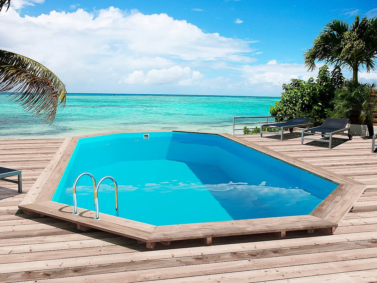 Piscine bois "Sao Paulo" - 6.57 x 4.07 x 1.20 m + Pompe à chaleur - Puissance 6.1 kW