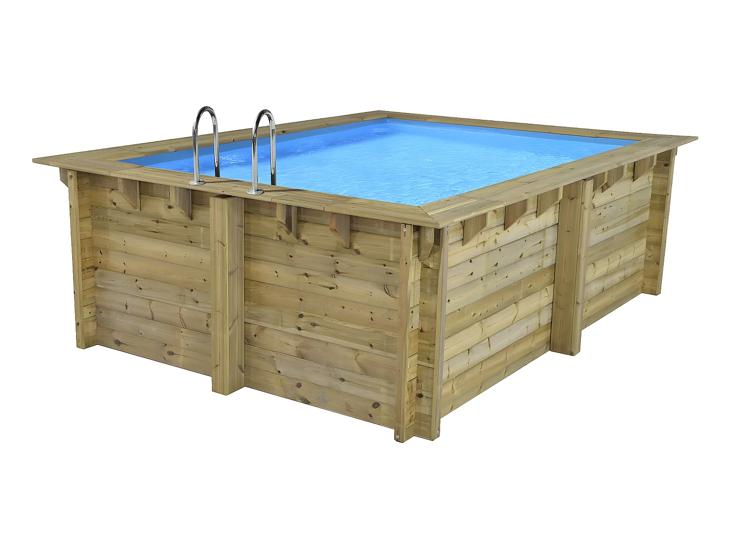 Piscina rettangolare in legno "Caimans" - 4,10 x 3,00 x 1,24 m