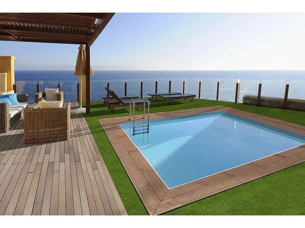 Piscine bois rectangle " Caimans 120  " - 4.10 x 3.00 x 1.24  m