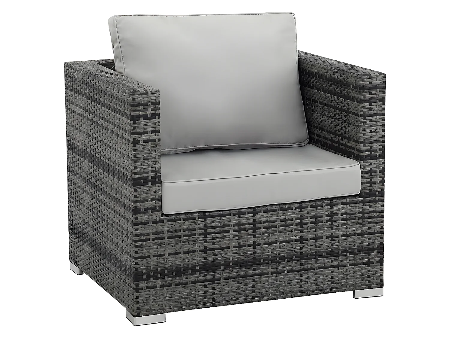 Fauteuil jardin en résine tressée "Ibiza" - Florida - Gris