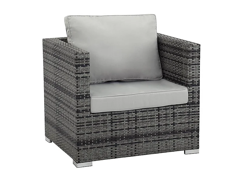 Tuinstoel kunststof gevlochten stoel tuin "Ibiza" - Florida - Grijs