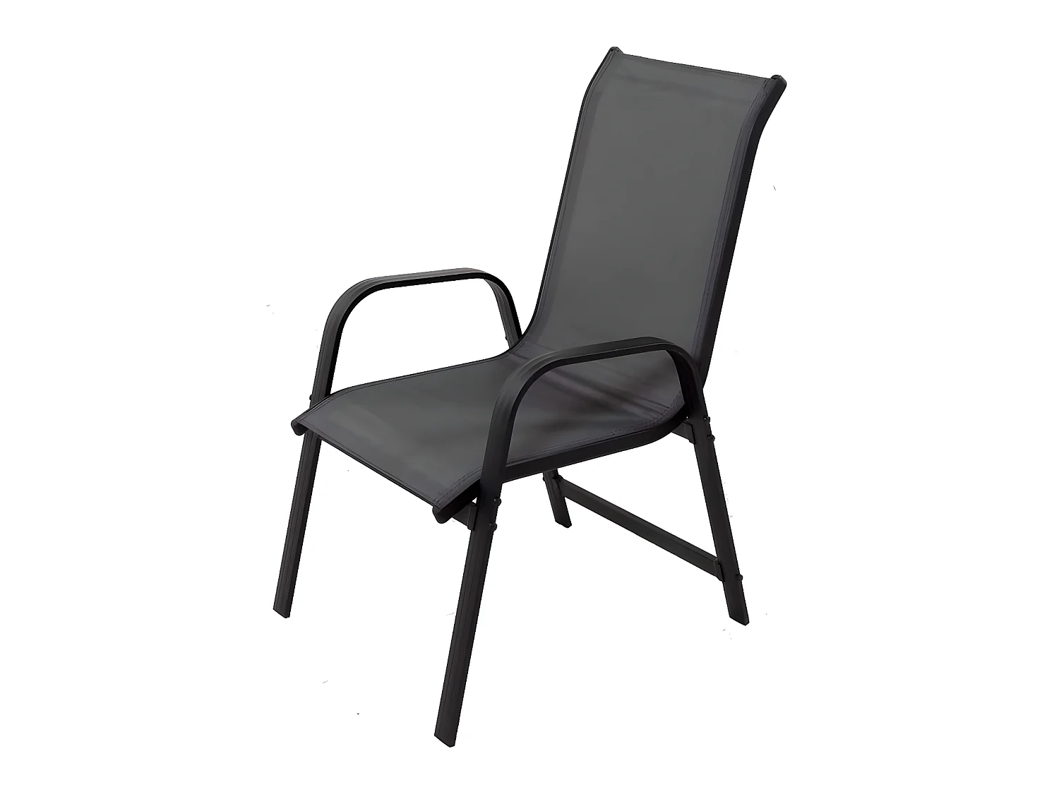 Sedia da giardino in alluminio e textilene PORTO - Phoenix - Grigio scuro - 2 pezzi