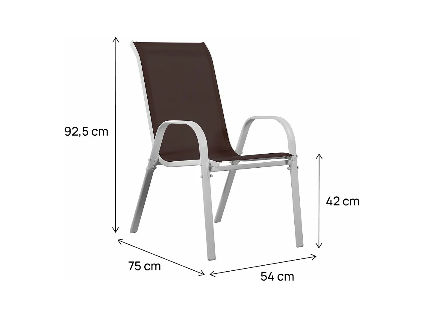 Set van 2 tuinstoelen "CORDOBA" in Textilène Taupe Phoenix