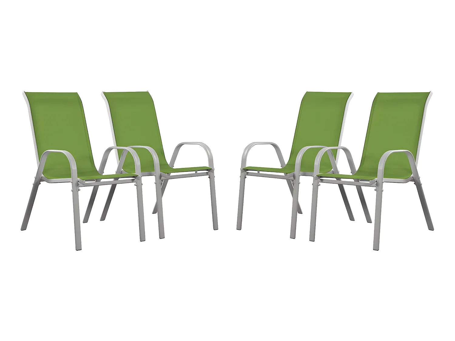 Fauteuil jardin Textilène "Cordoba" - Phoenix - Vert - Lot de 4