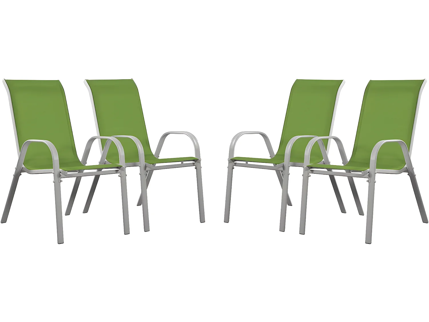 Fauteuil jardin Textilène "Cordoba" - Phoenix - Vert - Lot de 4