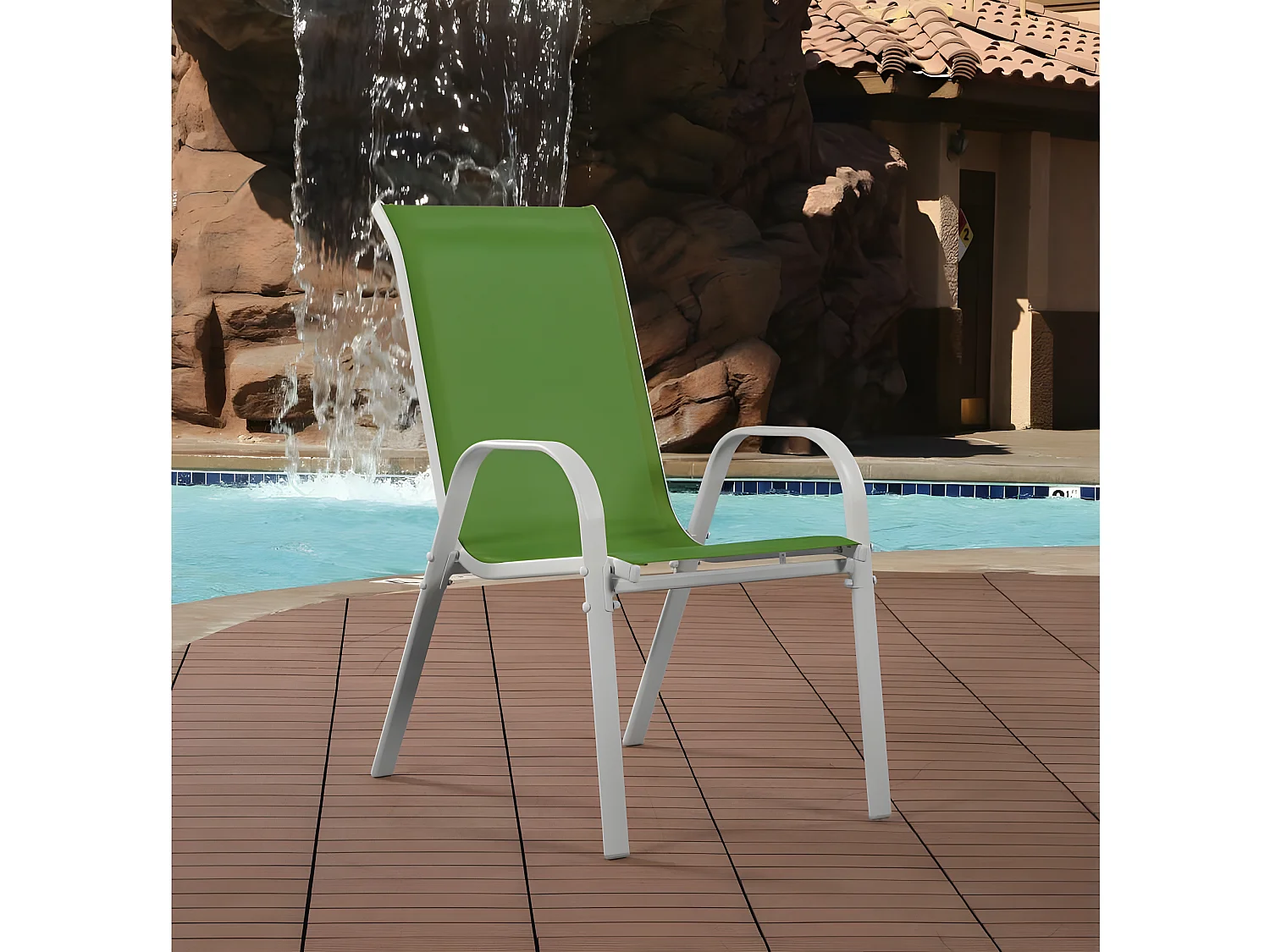 Fauteuil jardin Textilène "Cordoba" - Phoenix - Vert - Lot de 4