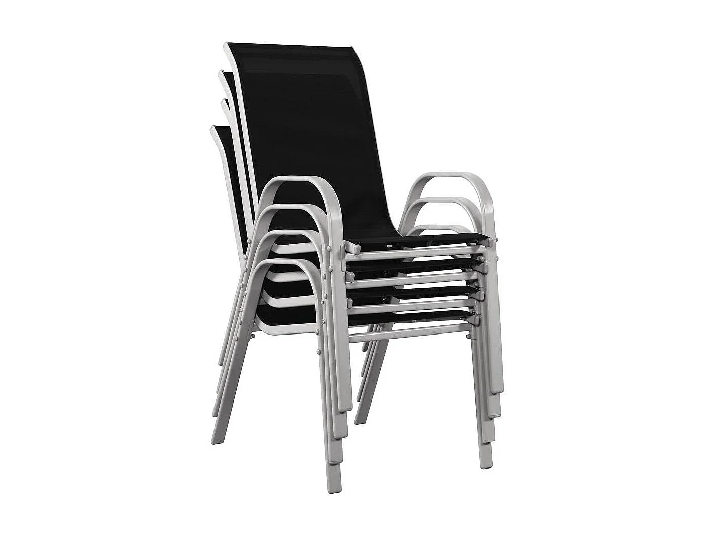 Fauteuil jardin Textilène "Cordoba" - Phoenix - Noir - Lot de 4