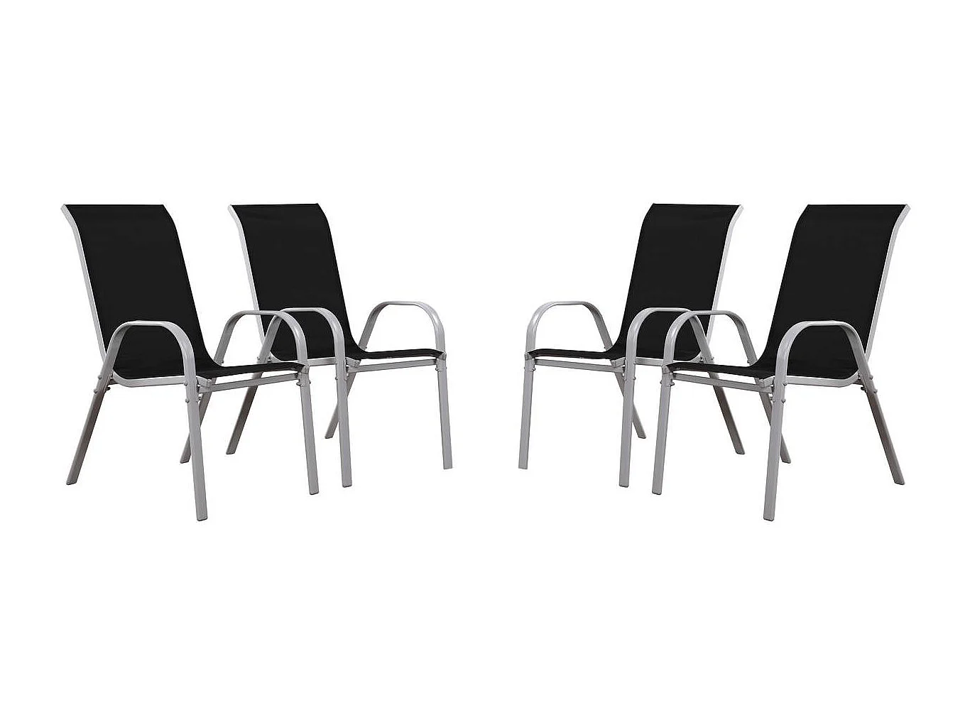 Juego de 4 sillas jardín Textileno "Cordoba" - Phoenix - Negro