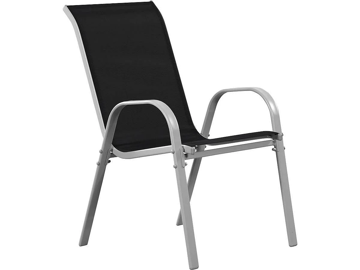 Fauteuil jardin Textilène "Cordoba" - Phoenix - Noir - Lot de 4