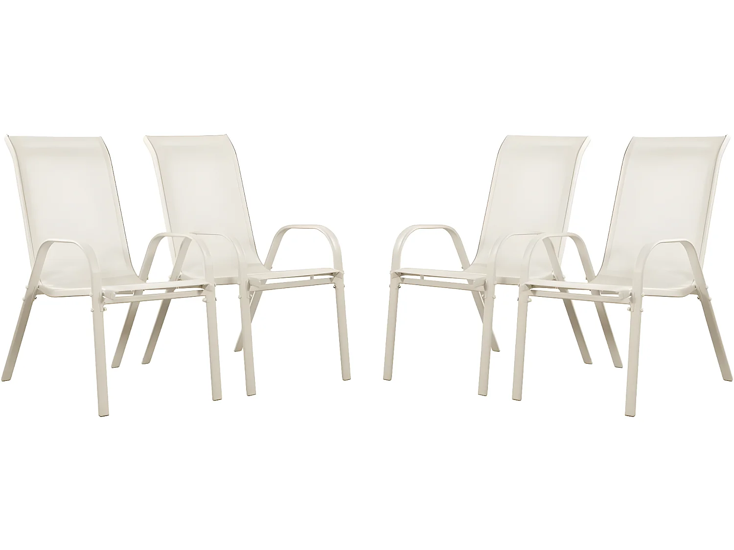 Fauteuil jardin Textilène "Cordoba" - Phoenix - Écru - Lot de 4