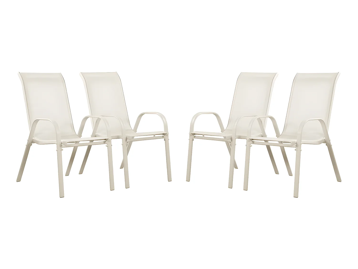 Fauteuil jardin Textilène "Cordoba" - Phoenix - Écru - Lot de 4