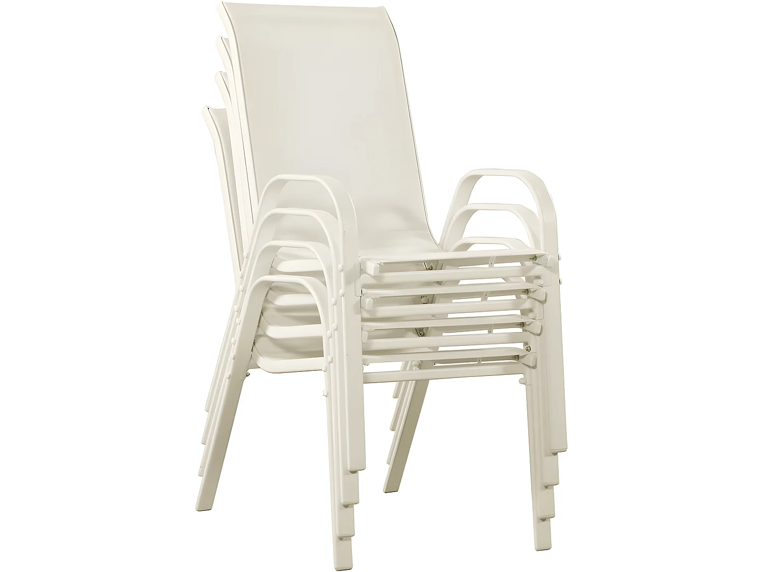 Fauteuil jardin Textilène "Cordoba" - Phoenix - Écru - Lot de 4