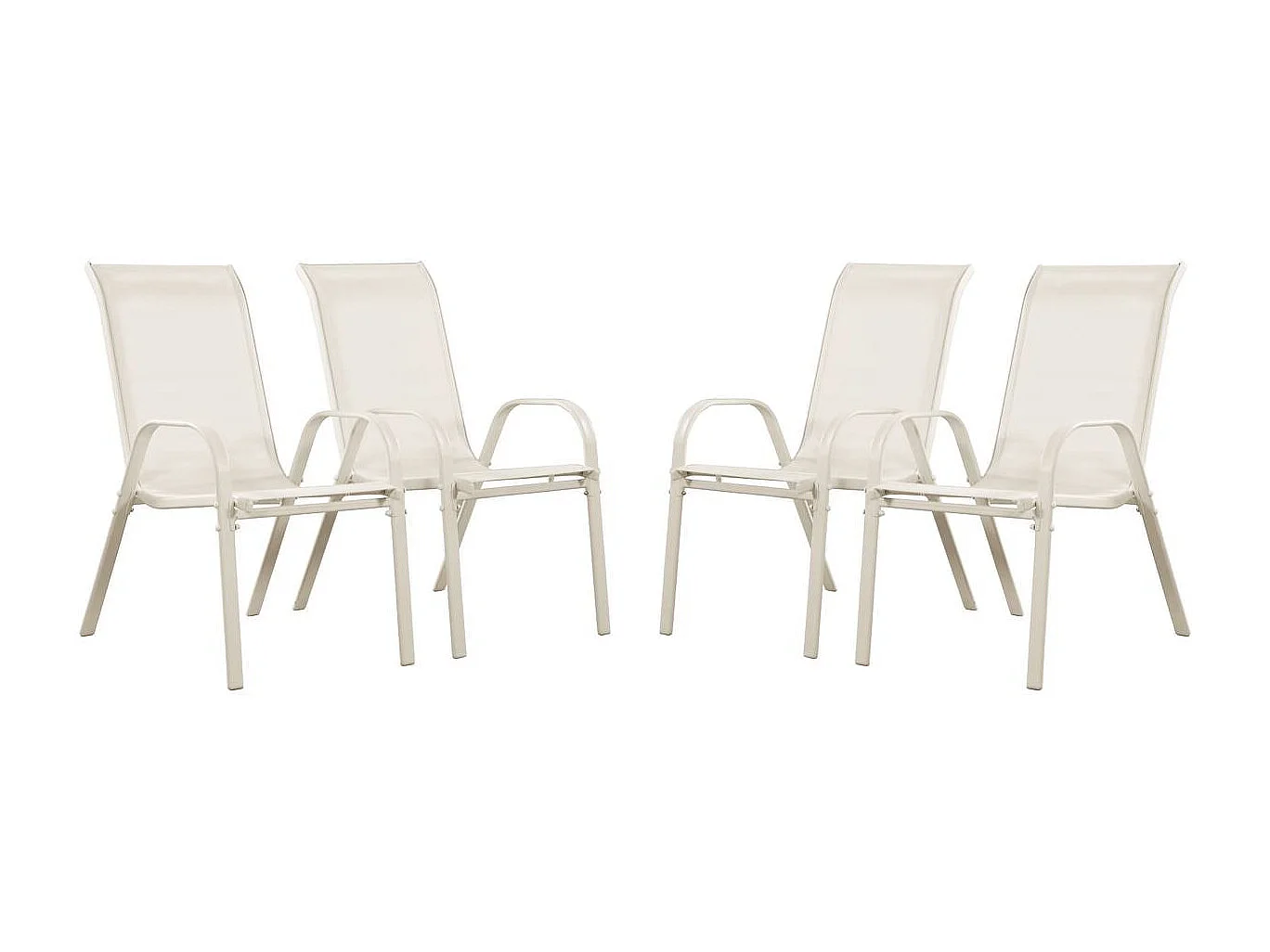 Juego de 4 sillas jardín Textileno "Cordoba" - Phoenix - Crudo