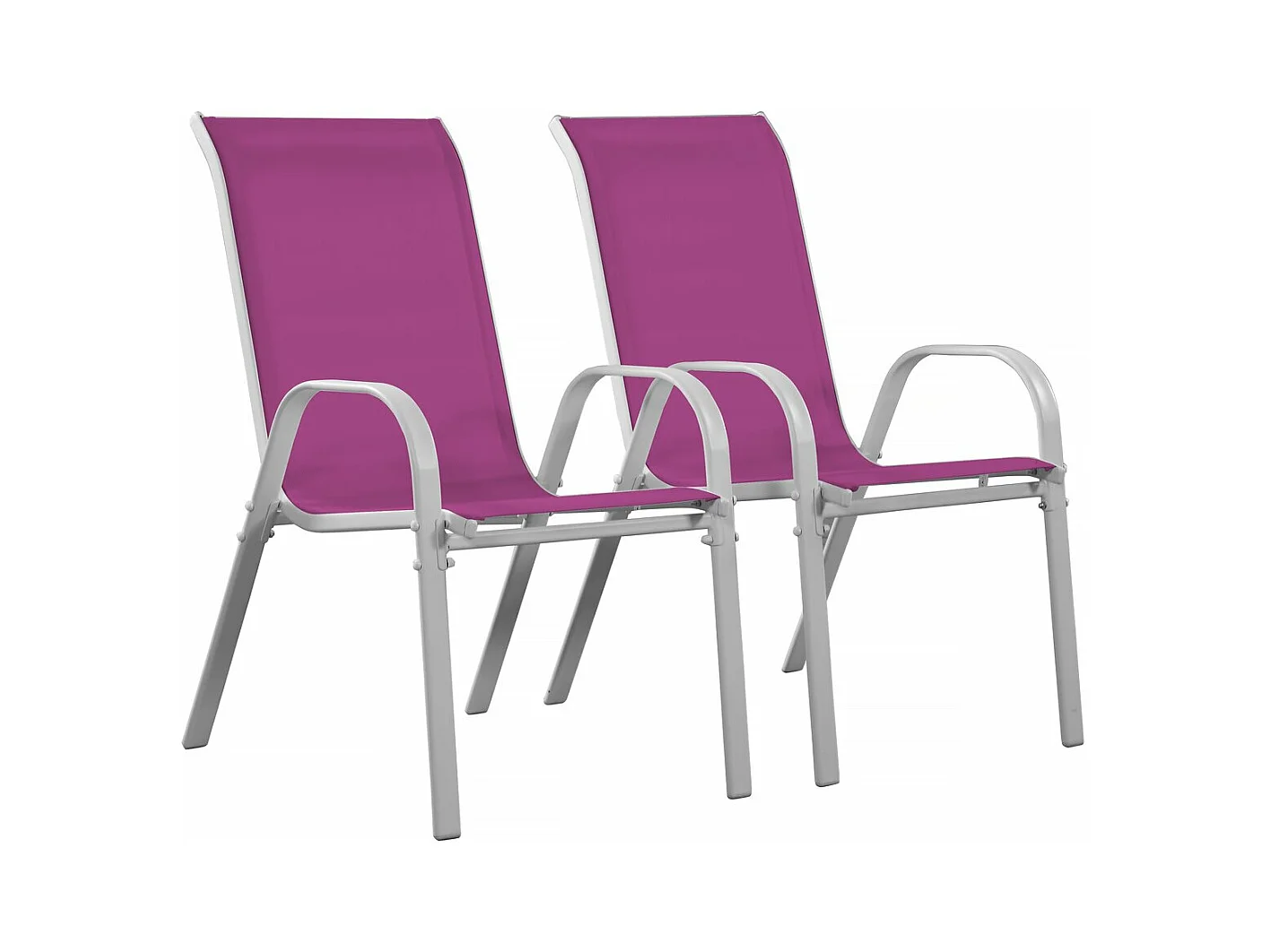 Fauteuil jardin Textilène "Cordoba" - Phoenix - Rose - Lot de 2