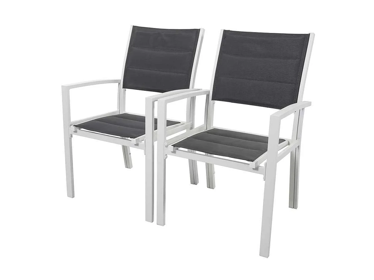 Sedia da giardino in alluminio e textilene BRAZIL / CANARIES - Phoenix - Grigio chiaro