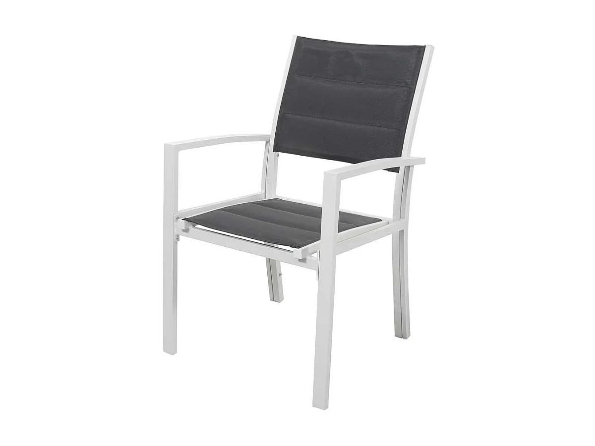 Sedia da giardino in alluminio e textilene BRAZIL / CANARIES - Phoenix - Grigio chiaro