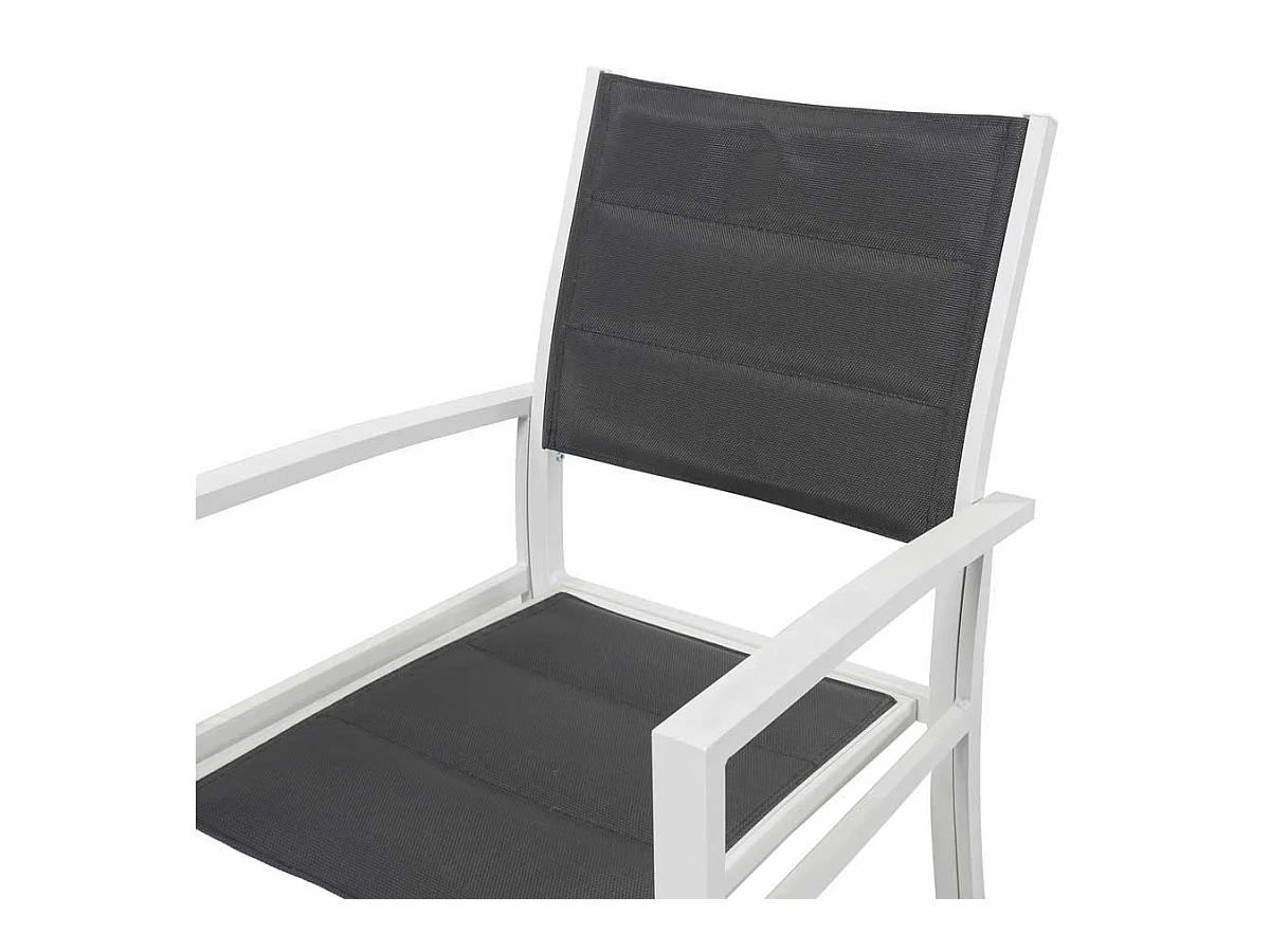 Sedia da giardino in alluminio e textilene BRAZIL / CANARIES - Phoenix - Grigio chiaro