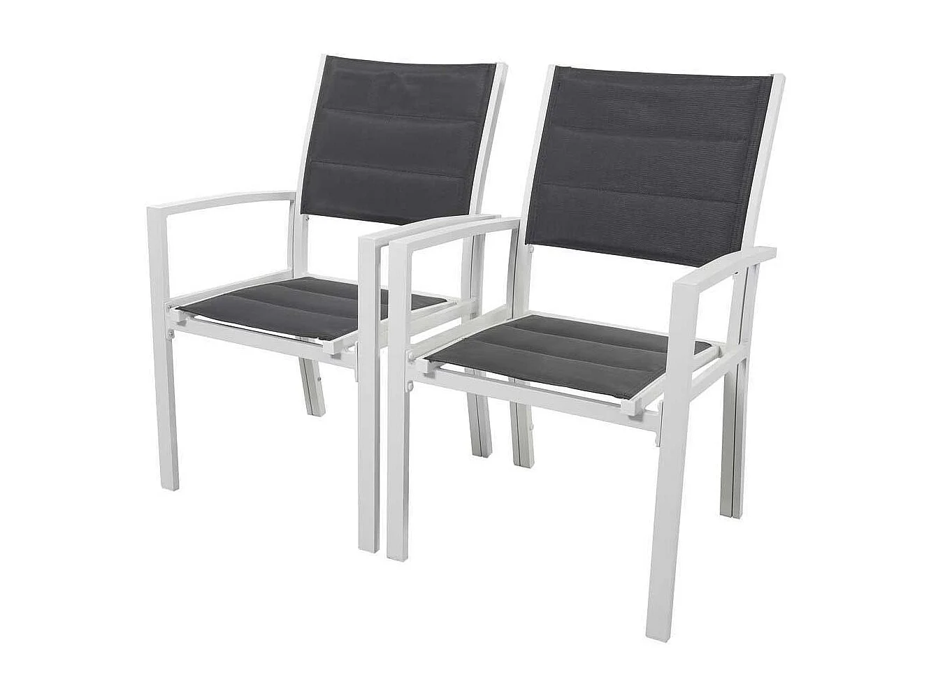 Sedia da giardino in alluminio e textilene BRAZIL / CANARIES - Phoenix - Grigio chiaro