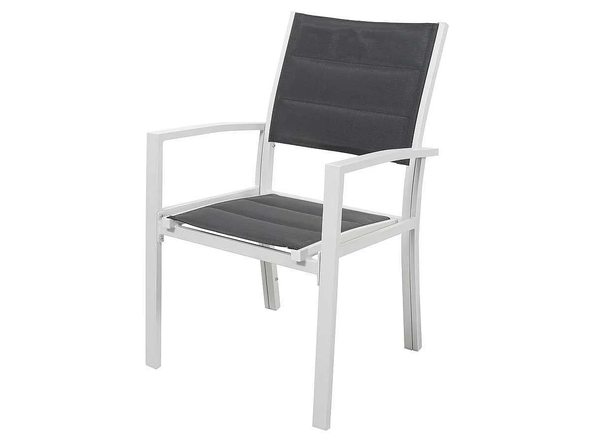 Sedia da giardino in alluminio e textilene BRAZIL / CANARIES - Phoenix - Grigio chiaro