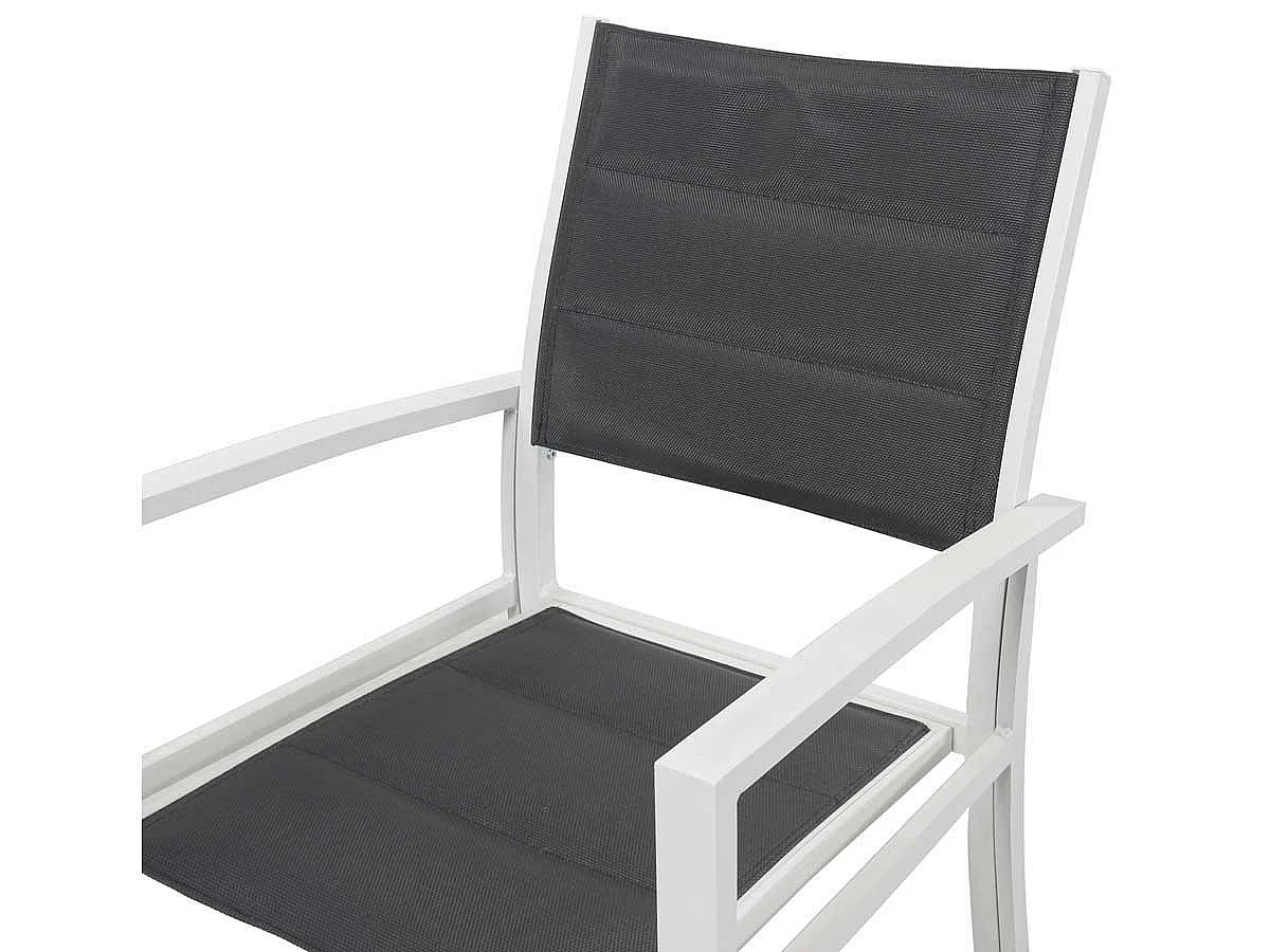 Sedia da giardino in alluminio e textilene BRAZIL / CANARIES - Phoenix - Grigio chiaro