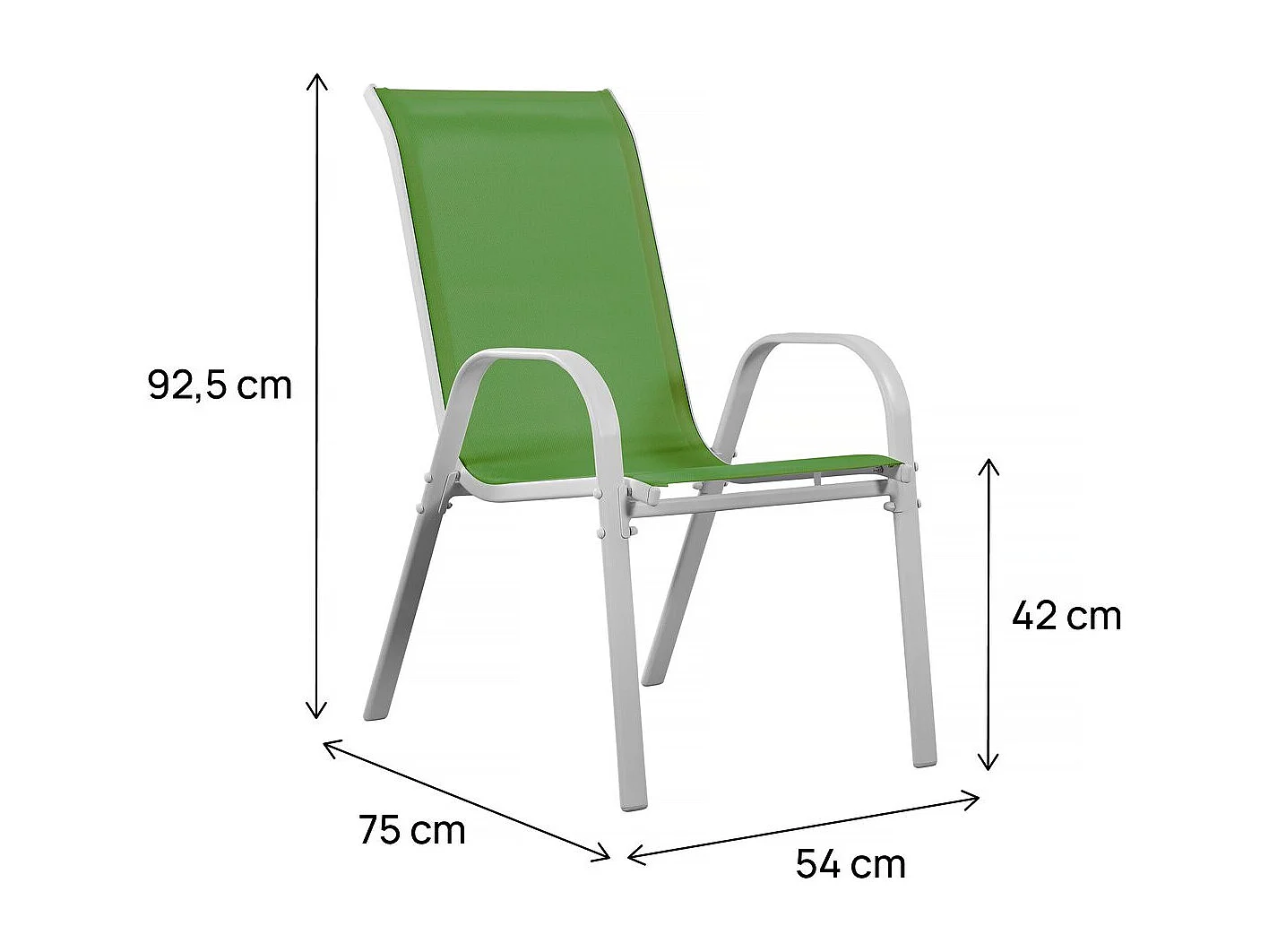 Juego de 2 sillas jardín Textileno "Cordoba" - Phoenix - Verde