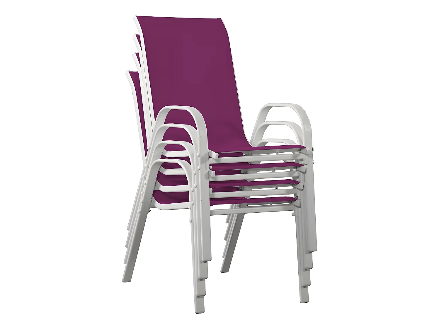 Fauteuil jardin Textilène "Cordoba" - Phoenix - Rose - Lot de 4