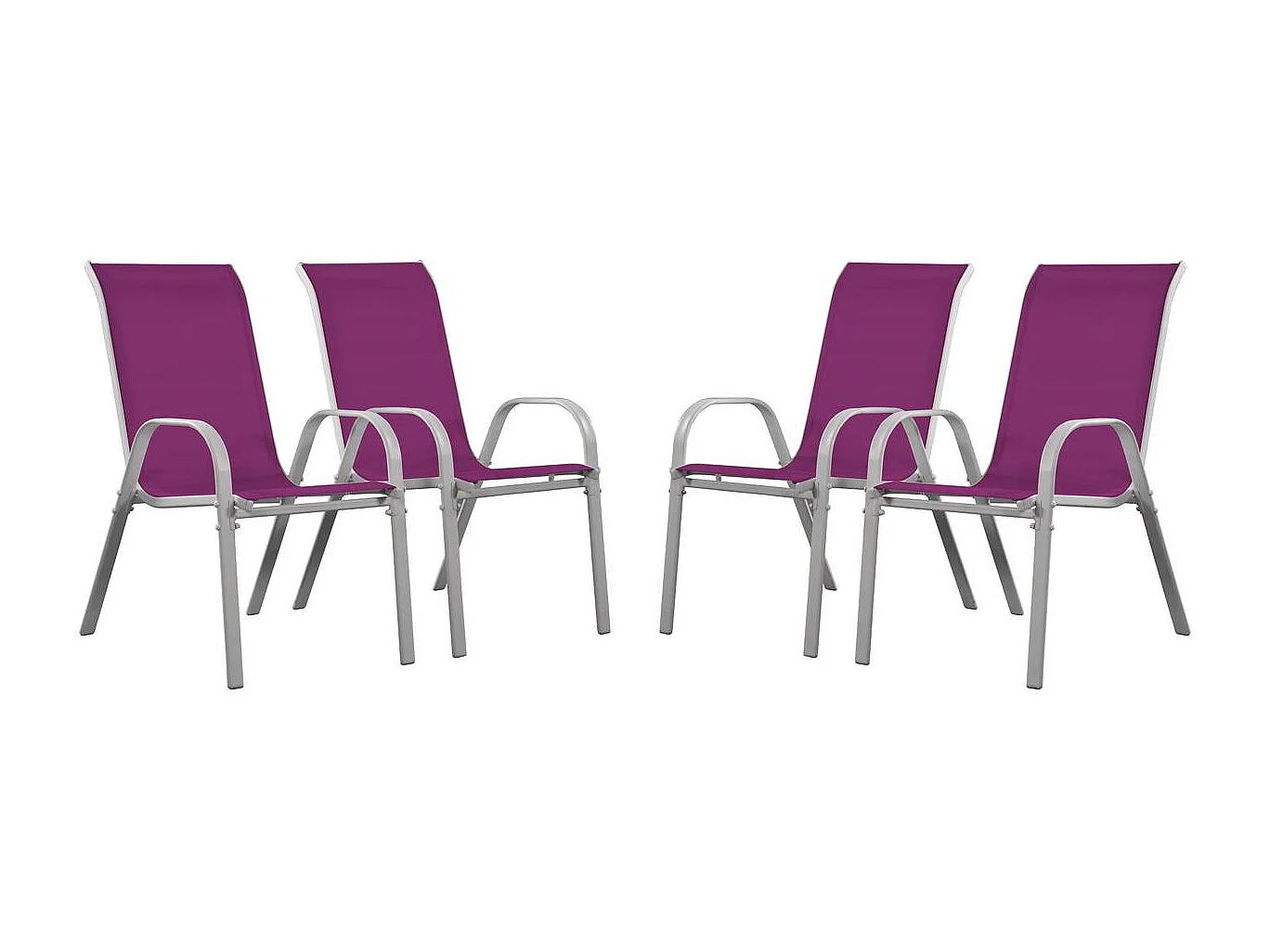 Fauteuil jardin Textilène "Cordoba" - Phoenix - Rose - Lot de 4