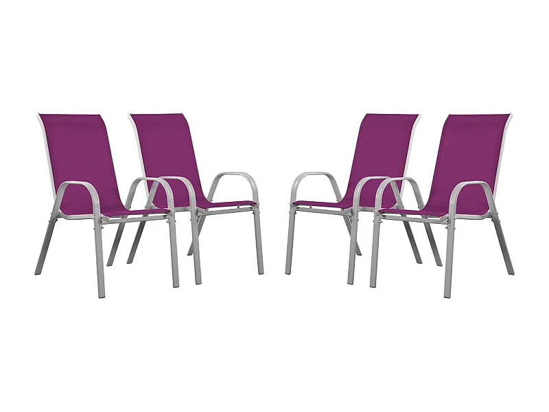 Fauteuil jardin Textilène "Cordoba" - Phoenix - Rose - Lot de 4