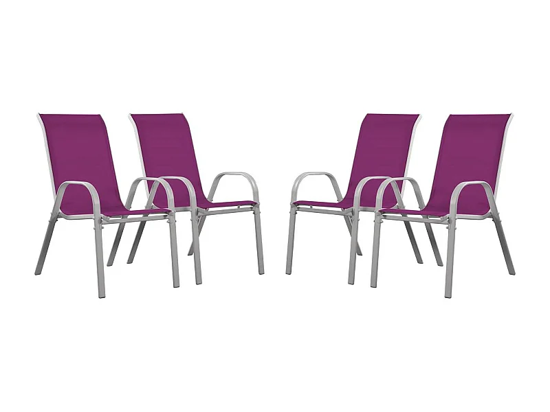 Fauteuil jardin Textilène "Cordoba" - Phoenix - Rose - Lot de 4