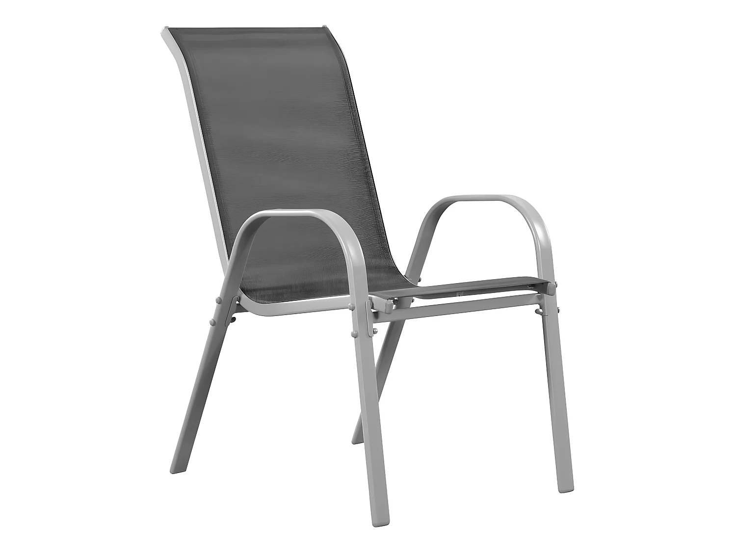 Juego de 4 sillas jardín Textileno "Cordoba" - Phoenix - Gris oscuro / plateado