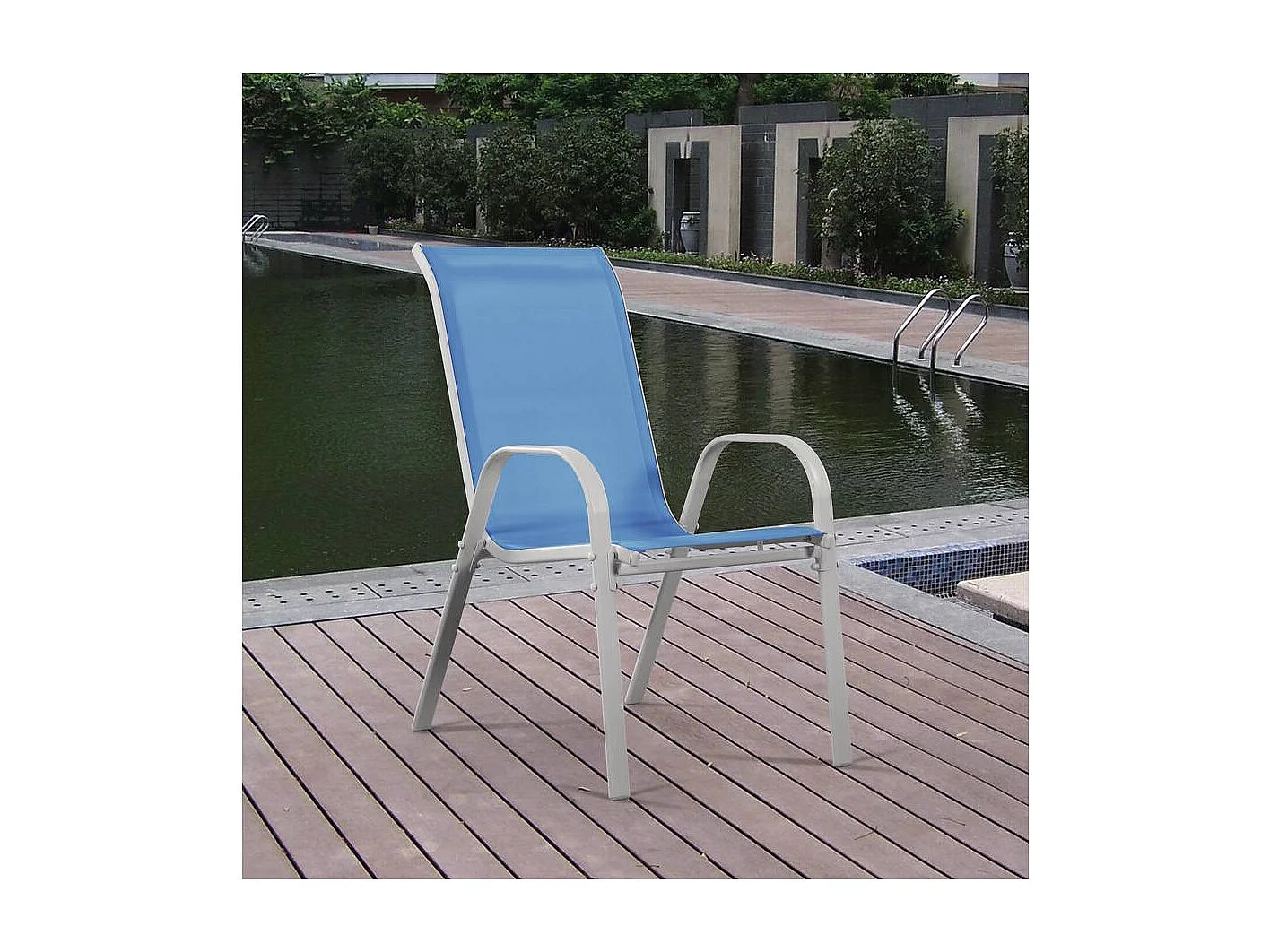 Fauteuil jardin Textilène "Cordoba" - Phoenix - Bleu - Lot de 4