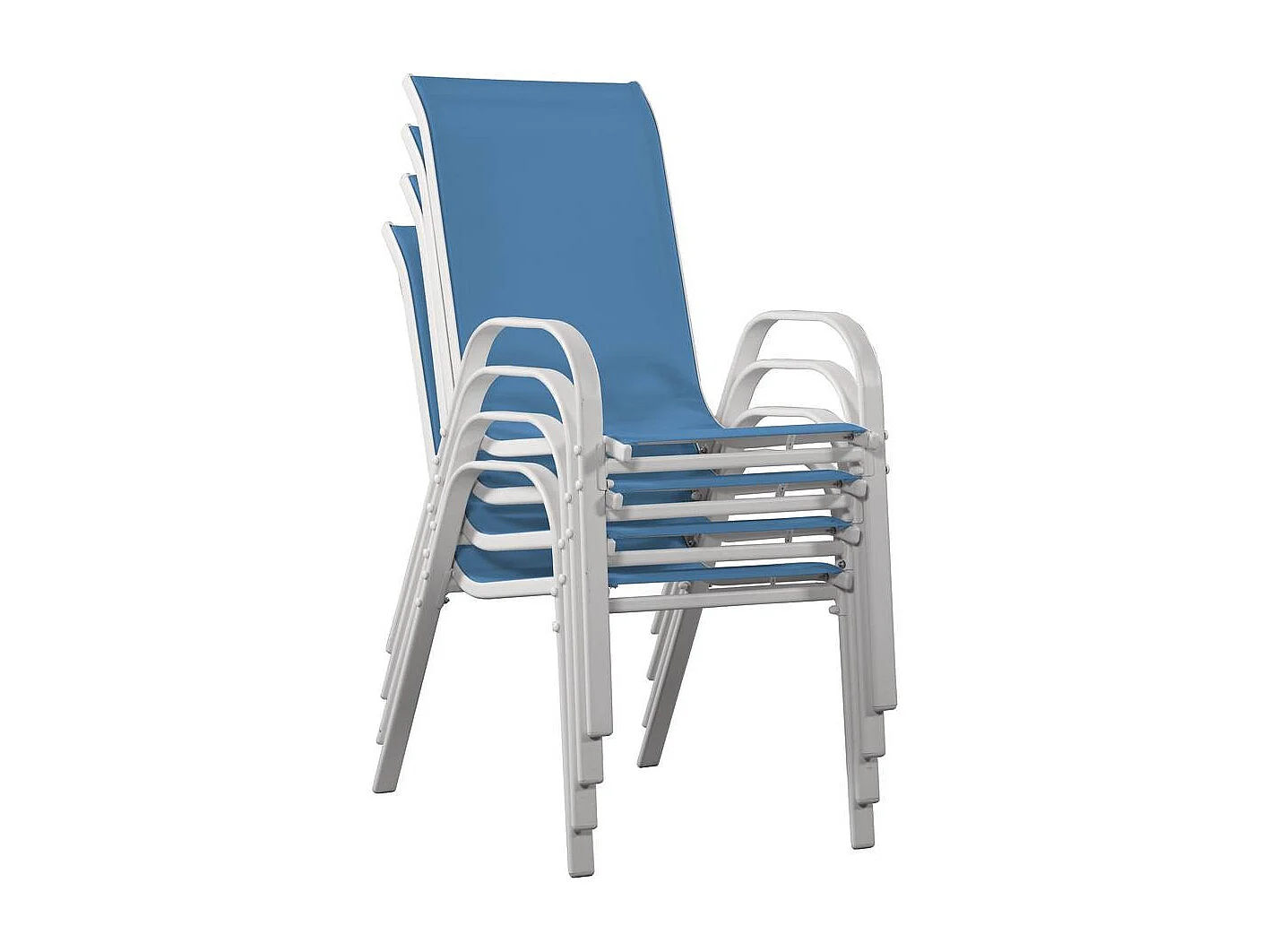 Fauteuil jardin Textilène "Cordoba" - Phoenix - Bleu - Lot de 4