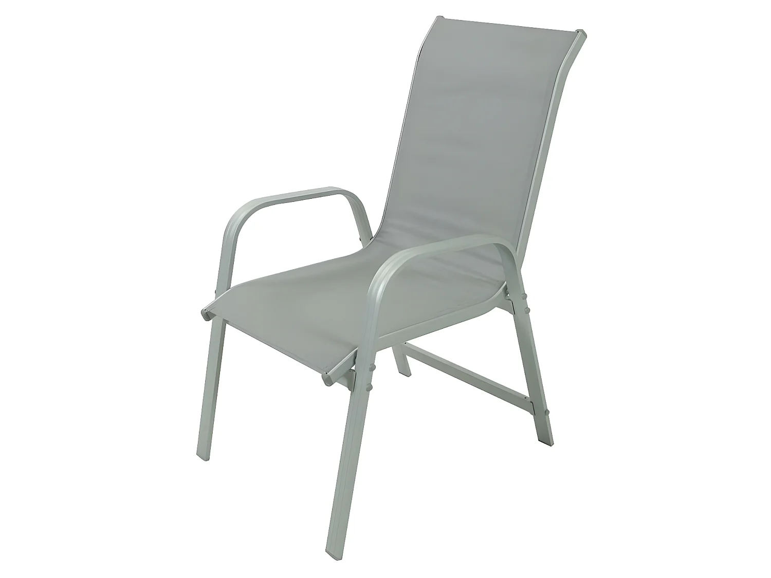 Sedia da giardino in alluminio e textilene PORTO - Phoenix - Grigio chiaro - 2 pezzi