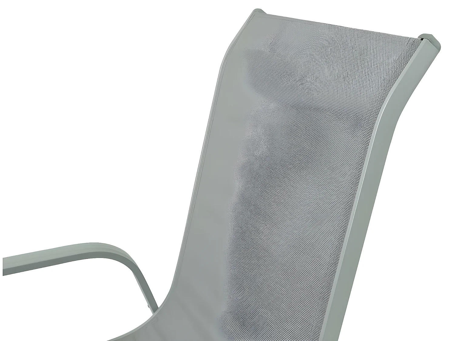 Fauteuil jardin Alu/Textilène "Porto" - Phoenix - Gris clair - Lot de 2