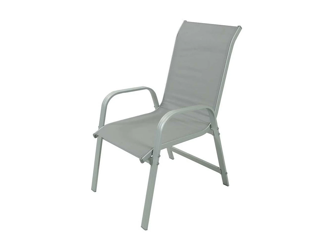 Sedia da giardino in alluminio e textilene PORTO - Phoenix - Grigio chiaro - 2 pezzi