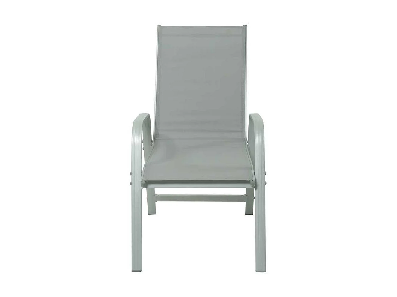 Sedia da giardino in alluminio e textilene PORTO - Phoenix - Grigio chiaro - 2 pezzi