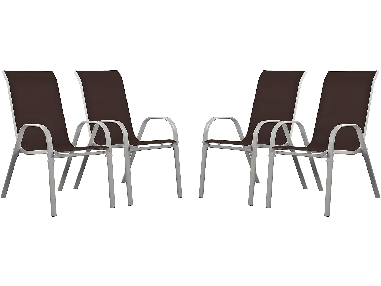 Fauteuil jardin Textilène "Cordoba" - Phoenix - Taupe - Lot de 4