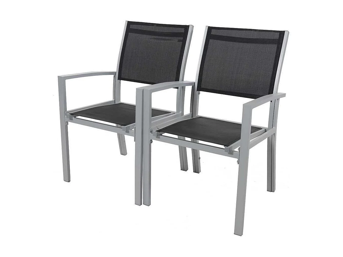 Juego de 2 sillas para jardín- textileno "Tropic" - Phoenix - negro