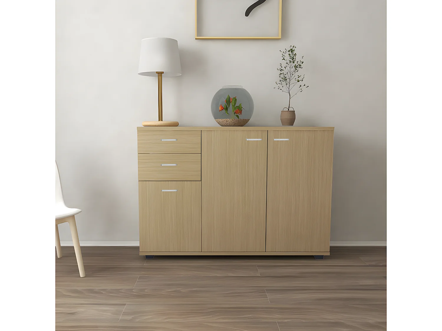 Buffet "Boswell" - 107 x 78 x 35 cm - Chêne