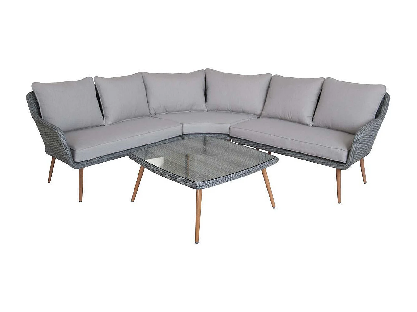 Salon de jardin résine tressée "Milazzo" - Florida - Gris