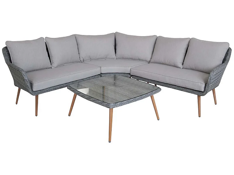 Salon de jardin résine tressée "Milazzo" - Florida - Gris