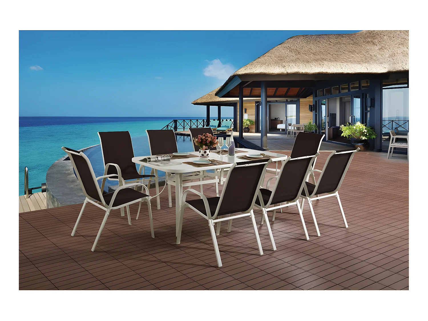 Salon de jardin "Cordoba XL 180" - Phoenix - Taupe