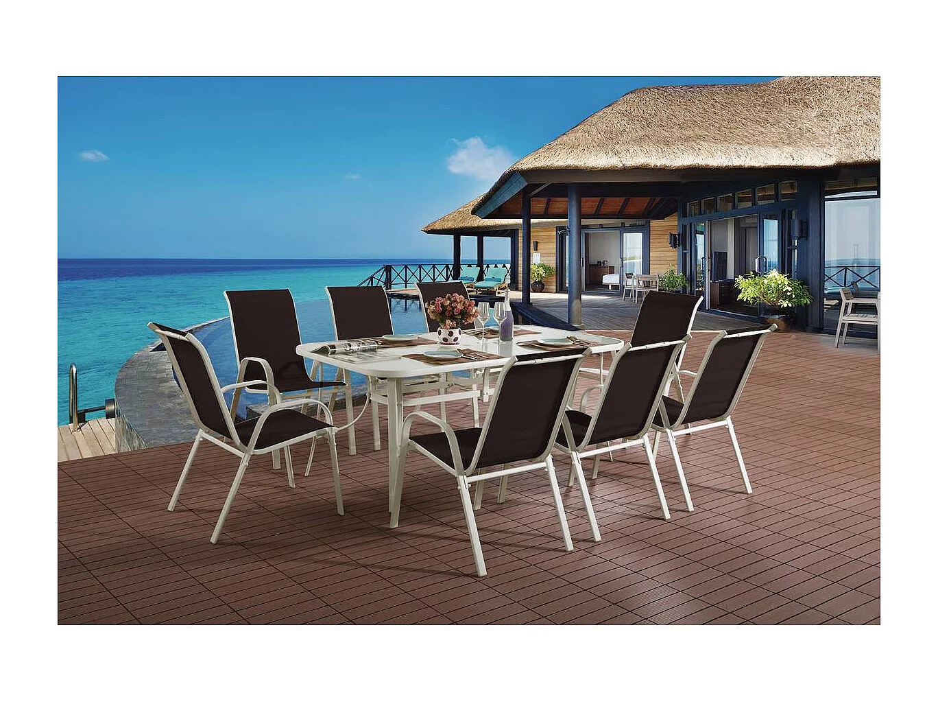 Gartenmöbel-Set "Cordoba XL 180" - Phoenix - Taupe: modernes Design, bequem und gemütlich für Ihre Mahlzeiten im Freien