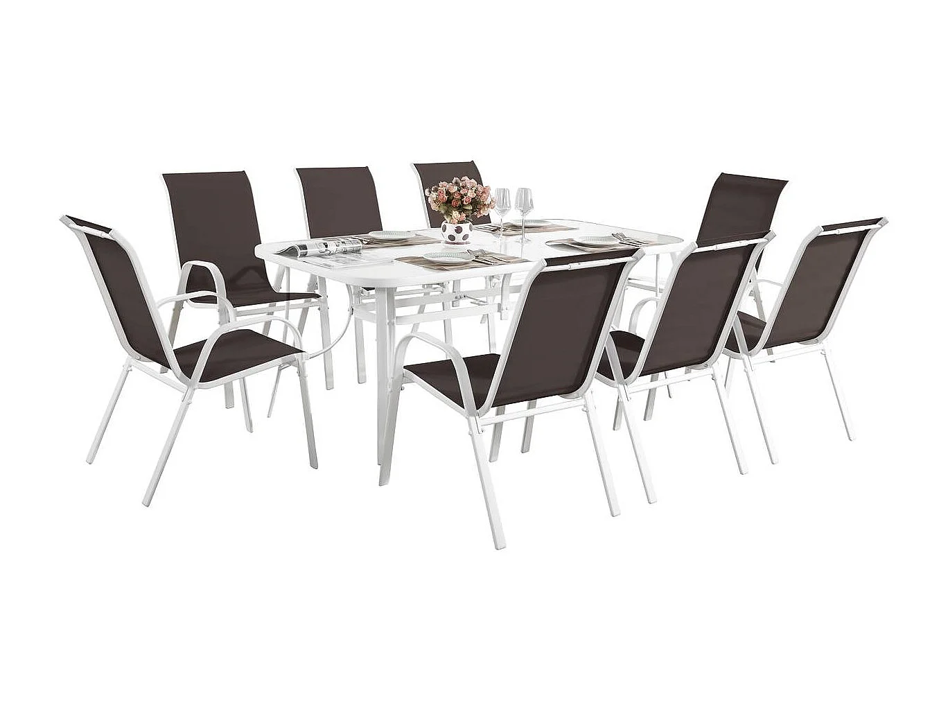 Gartenmöbel-Set "Cordoba XL 180" - Phoenix - Taupe: modernes Design, bequem und gemütlich für Ihre Mahlzeiten im Freien